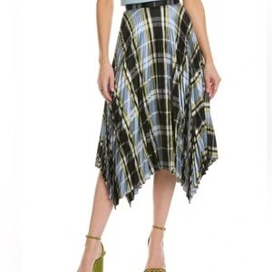 Tory Burch Sunburst Pleated Skirt 4 Madras Silk